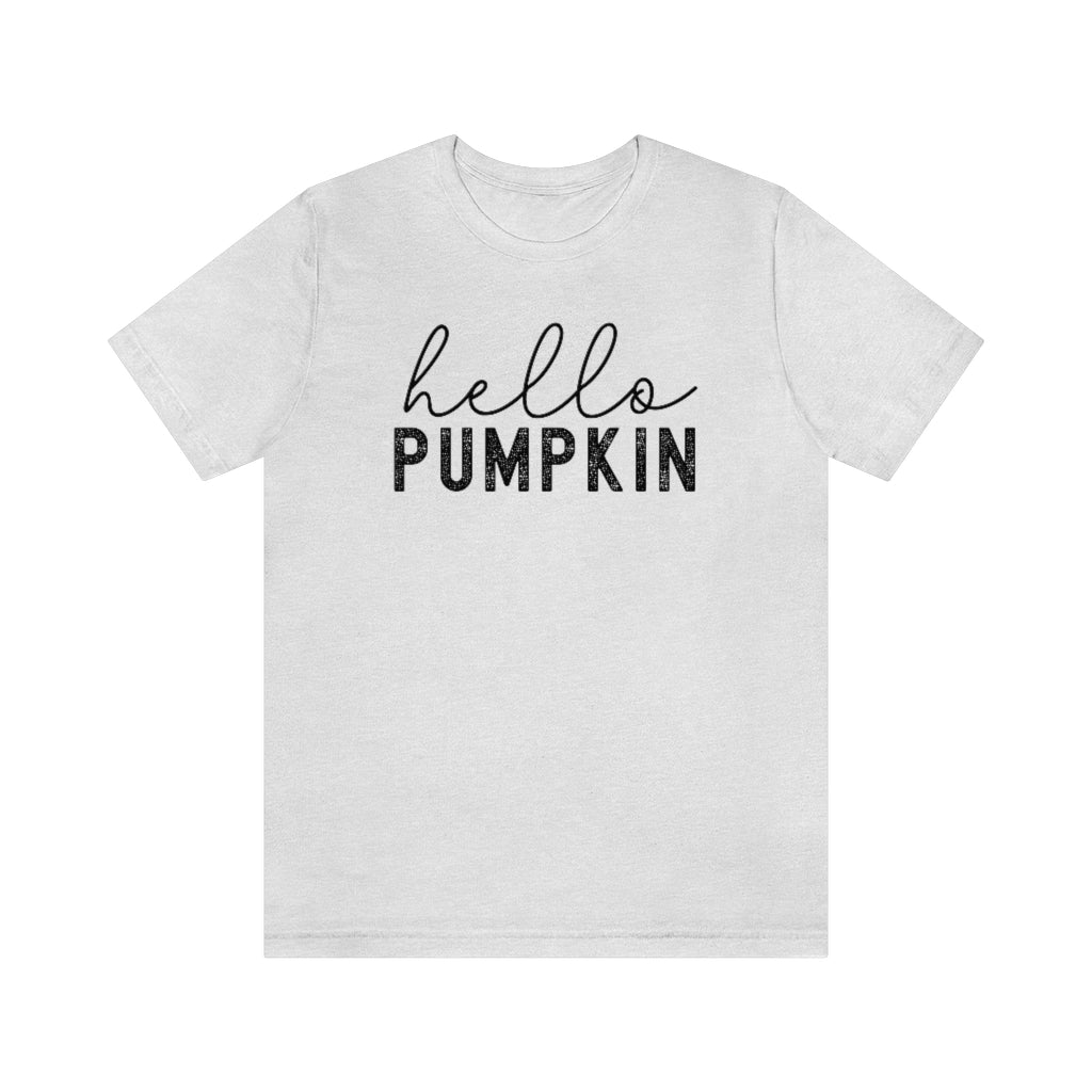 Hello Pumpkin Shirt, Minimalist Fall Tee