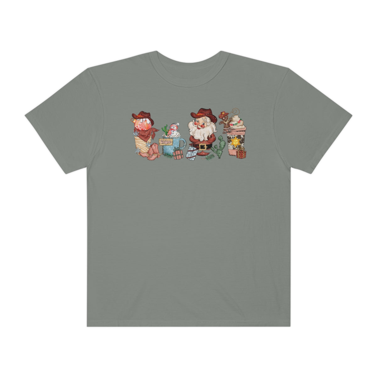 Coffee Christmas Cheer Tshirt Retro Country Christmas Shirt in Comfort Colors Pepper