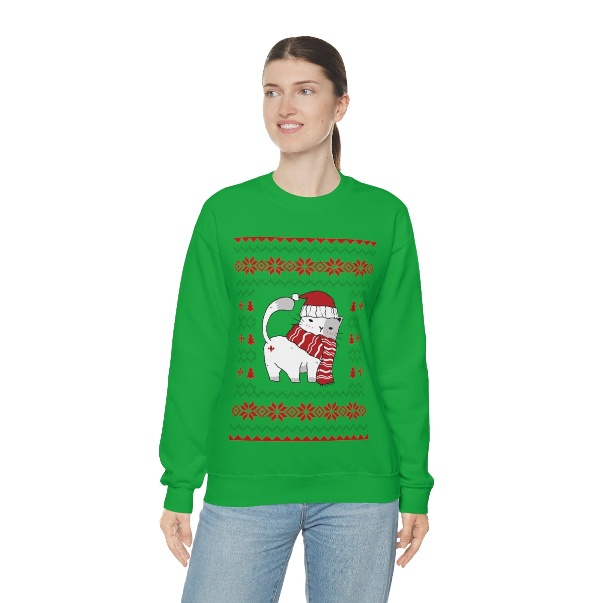 Ugly Christmas Sweater Cat Butt Unisex Sweatshirt