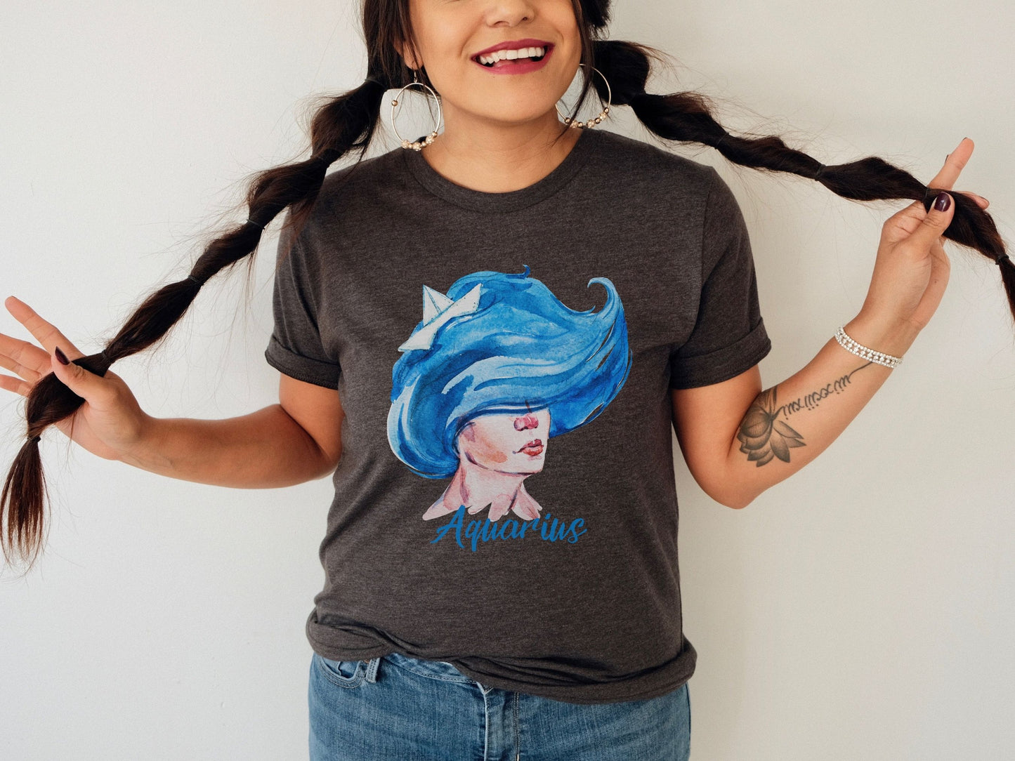 Aquarius Zodiac Astrology Big Hair Shirt