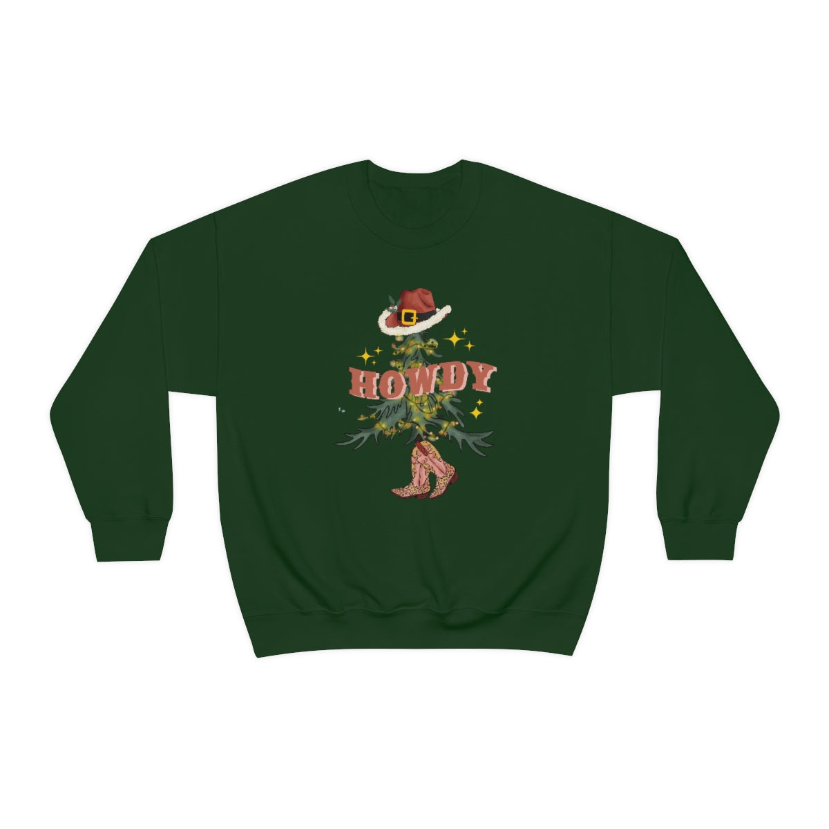 Howdy Cowboy Retro Santa Tree Sweatshirt
