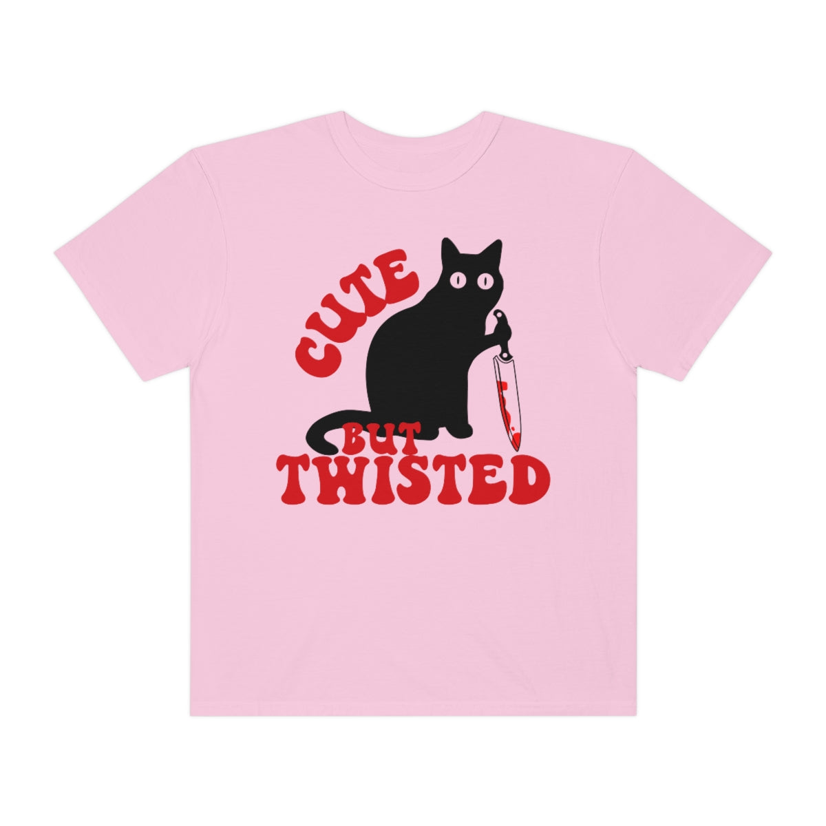 Cute but Twisted Cat with Knife Comfort Colors Retro Shirt