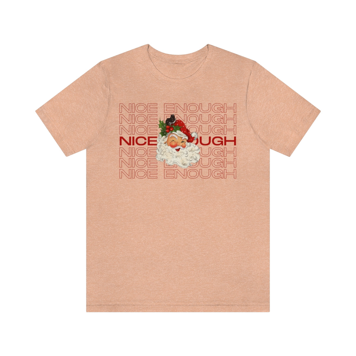 Naughty Nice Enough Funny Holiday Retro Santa Shirt