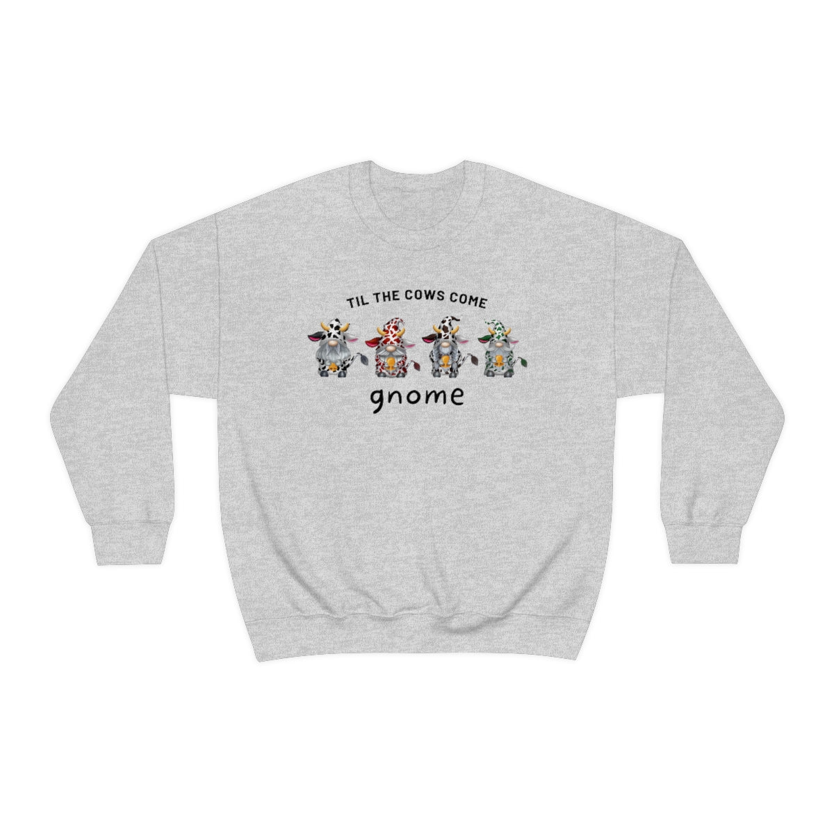 Til The Cows Come Gnome Sweatshirt, Funny Gnome Gifts, Gnome Shirt, Gnomes in Cow Print Sweaters, Winter Gnomes