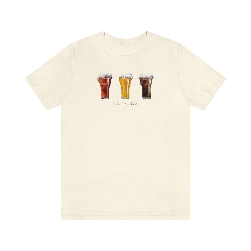 I DO CRAFTS Funny Beer Shirt, Boho Cottagecore Unisex Jersey Short Sleeve Tee