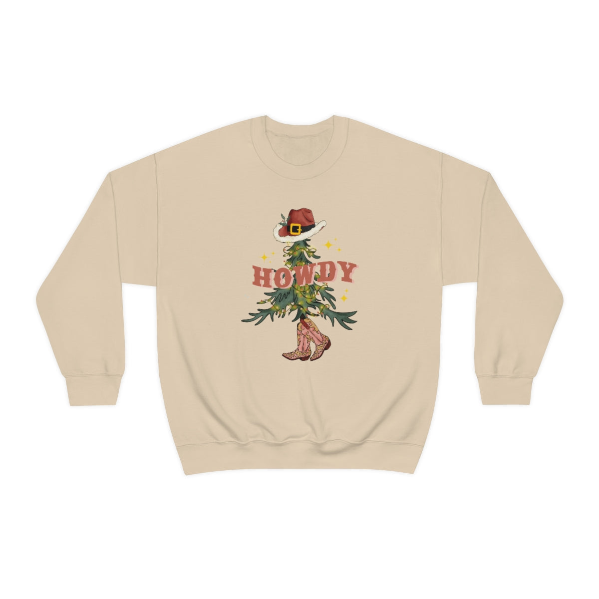 Howdy Cowboy Retro Santa Tree Sweatshirt