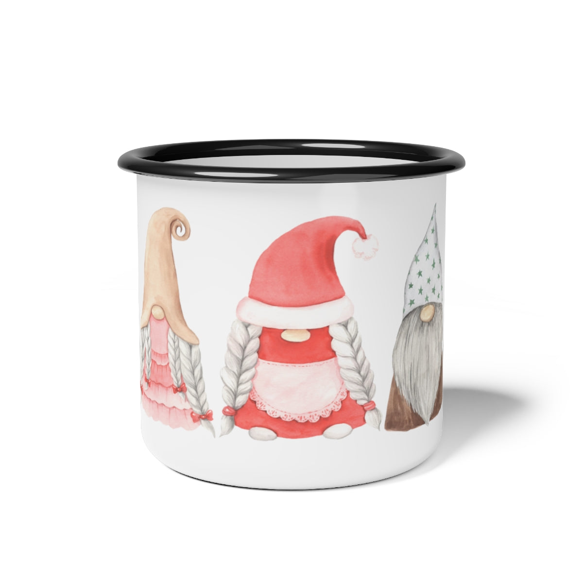 Scandinavian Gnomes Watercolor Enamel Camp Cup Mug