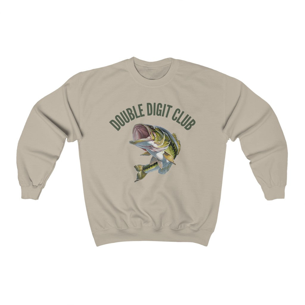 Double Digit Club, Bass Fishing Crewneck Sweatshirt for Him for Her