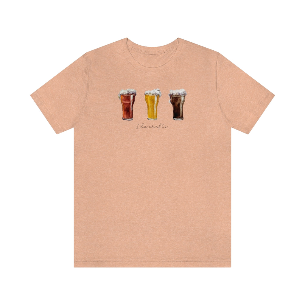 I DO CRAFTS Funny Beer Shirt, Boho Cottagecore Unisex Jersey Short Sleeve Tee