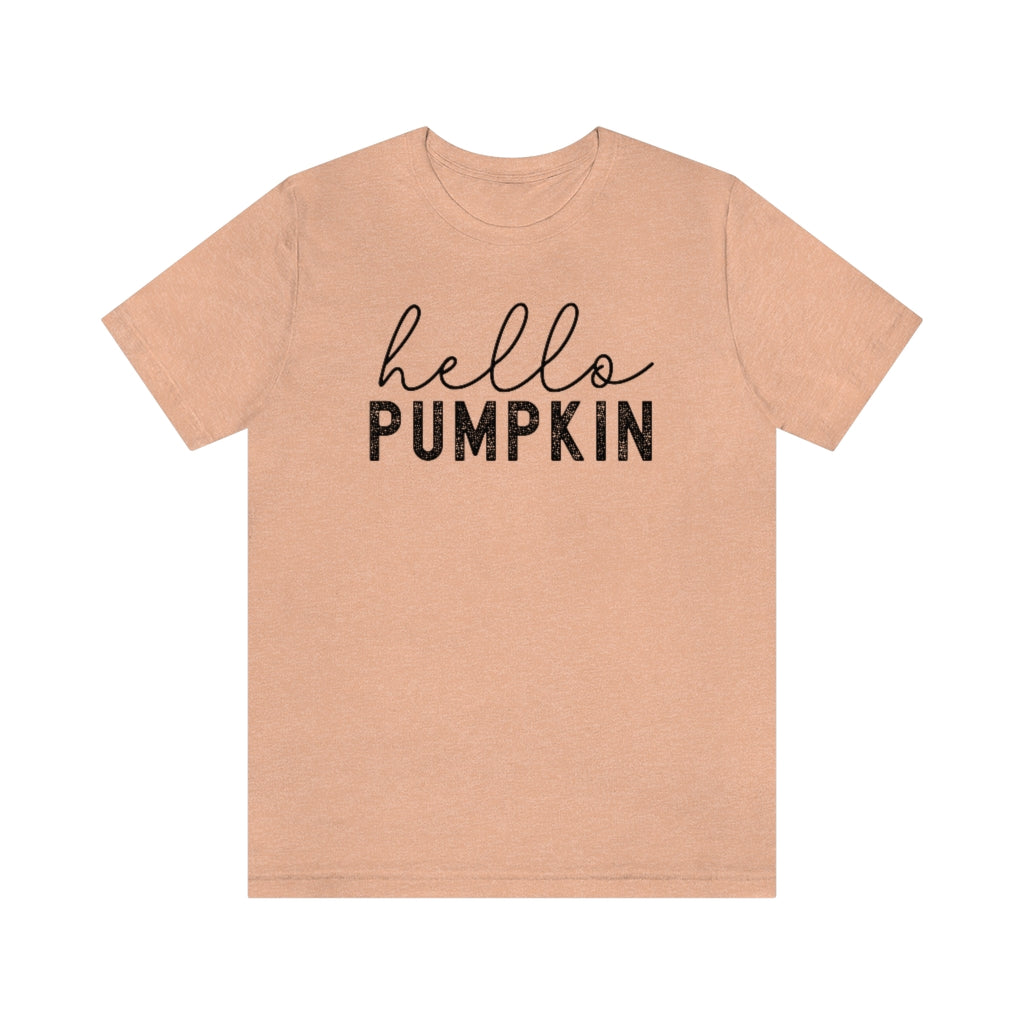 Hello Pumpkin Shirt, Minimalist Fall Tee