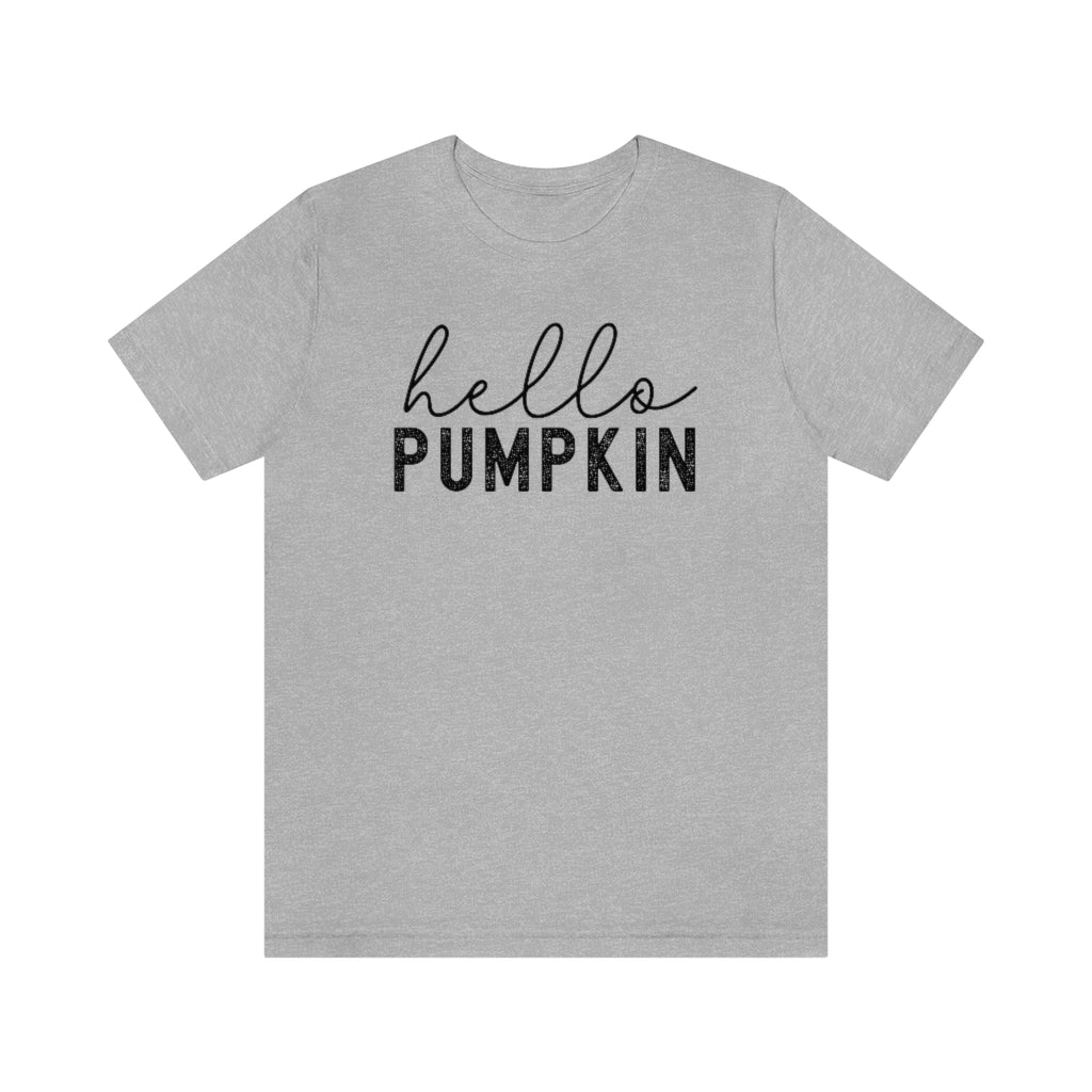 Hello Pumpkin Shirt, Minimalist Fall Tee