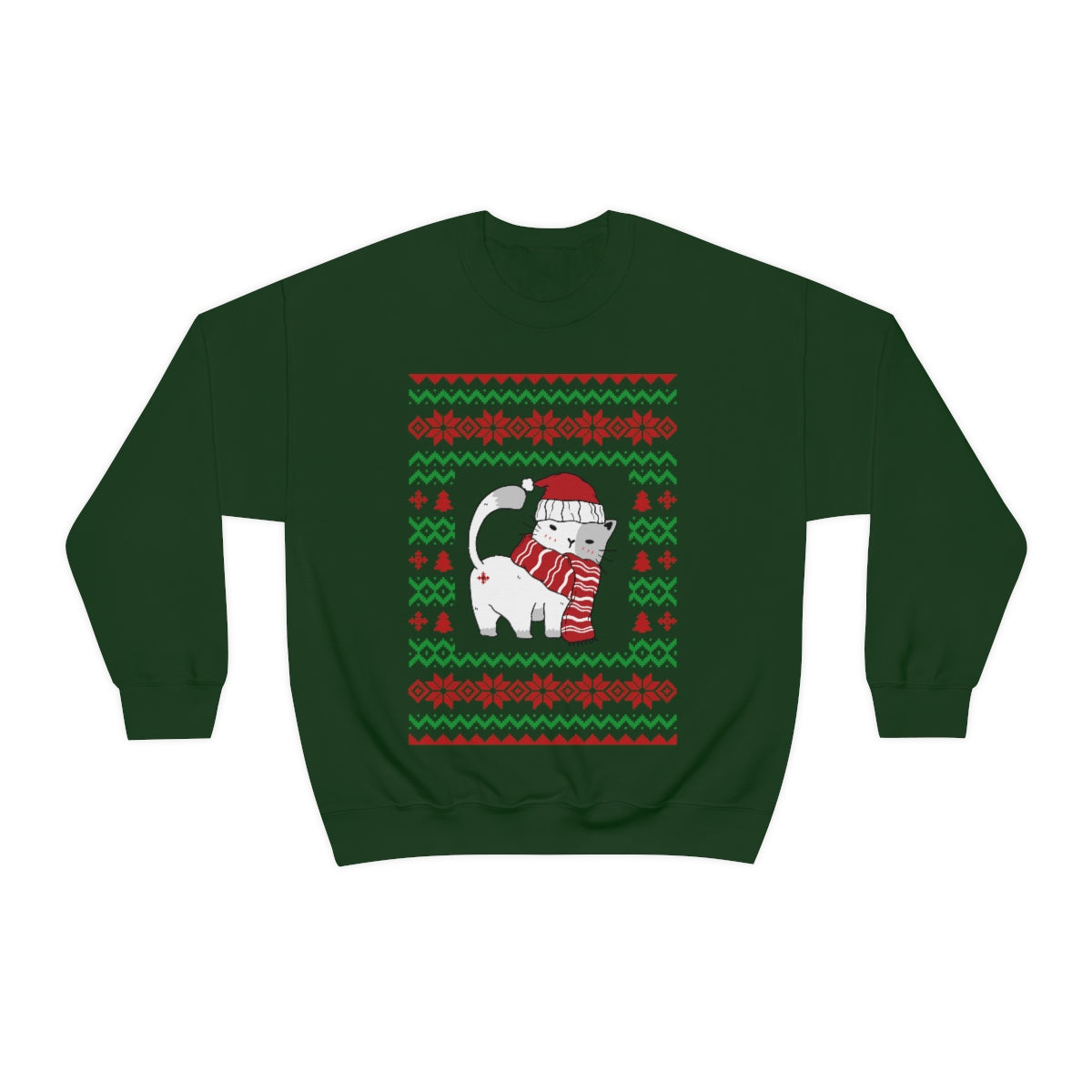 Ugly Christmas Sweater Cat Butt Unisex Sweatshirt