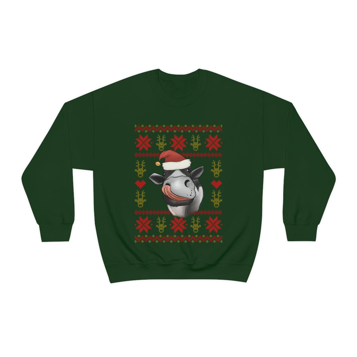 Cow Ugly Christmas Sweater Unisex Crewneck Sweatshirt