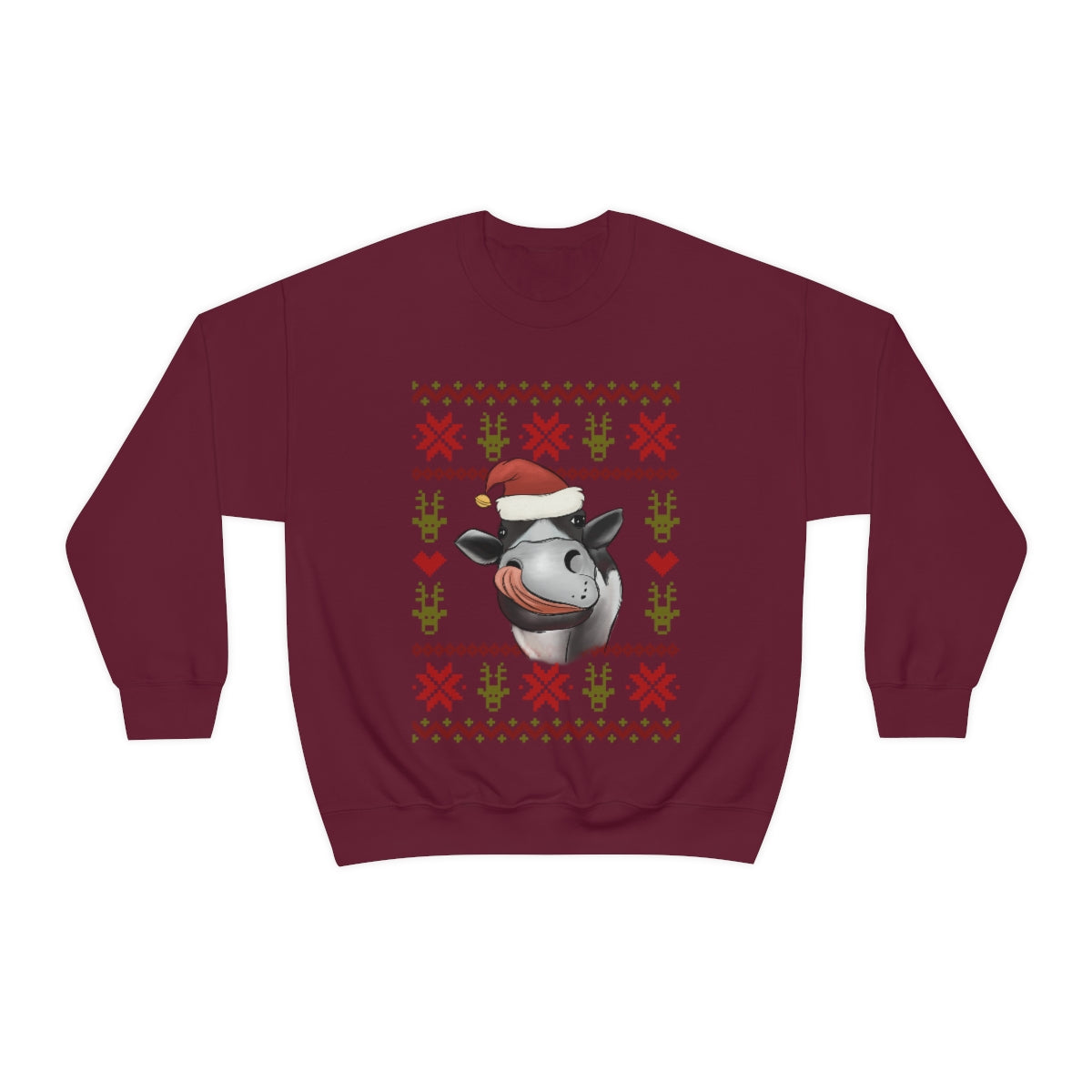 Cow Ugly Christmas Sweater Unisex Crewneck Sweatshirt