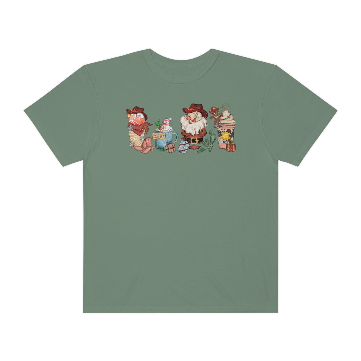 Coffee Christmas Cheer Tshirt Retro Country Christmas Shirt in Comfort Colors Pepper