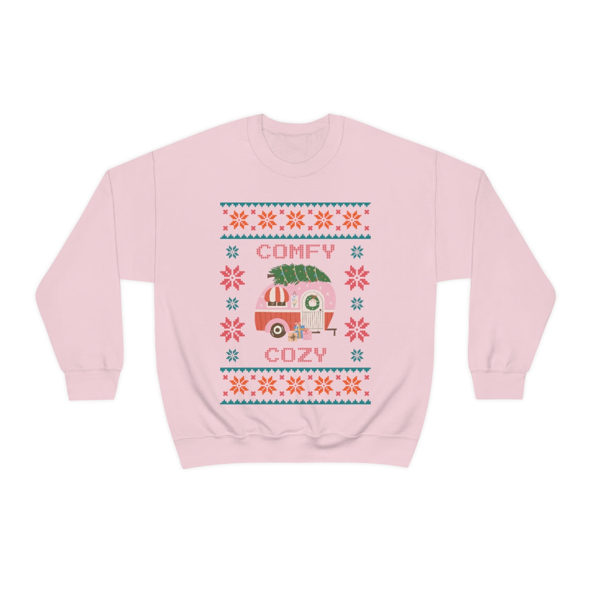 Comfy Cozy Retro Camper Ugly Christmas Sweater Sweatshirt