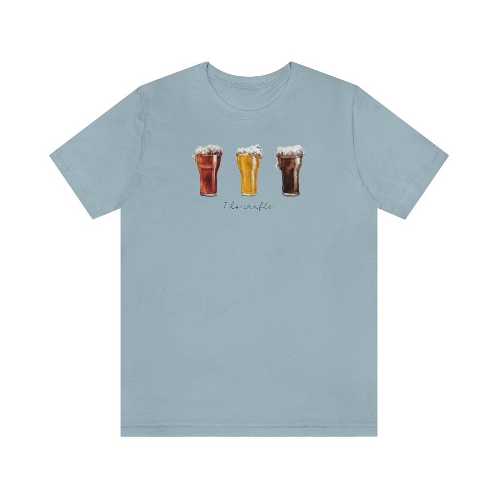 I DO CRAFTS Funny Beer Shirt, Boho Cottagecore Unisex Jersey Short Sleeve Tee