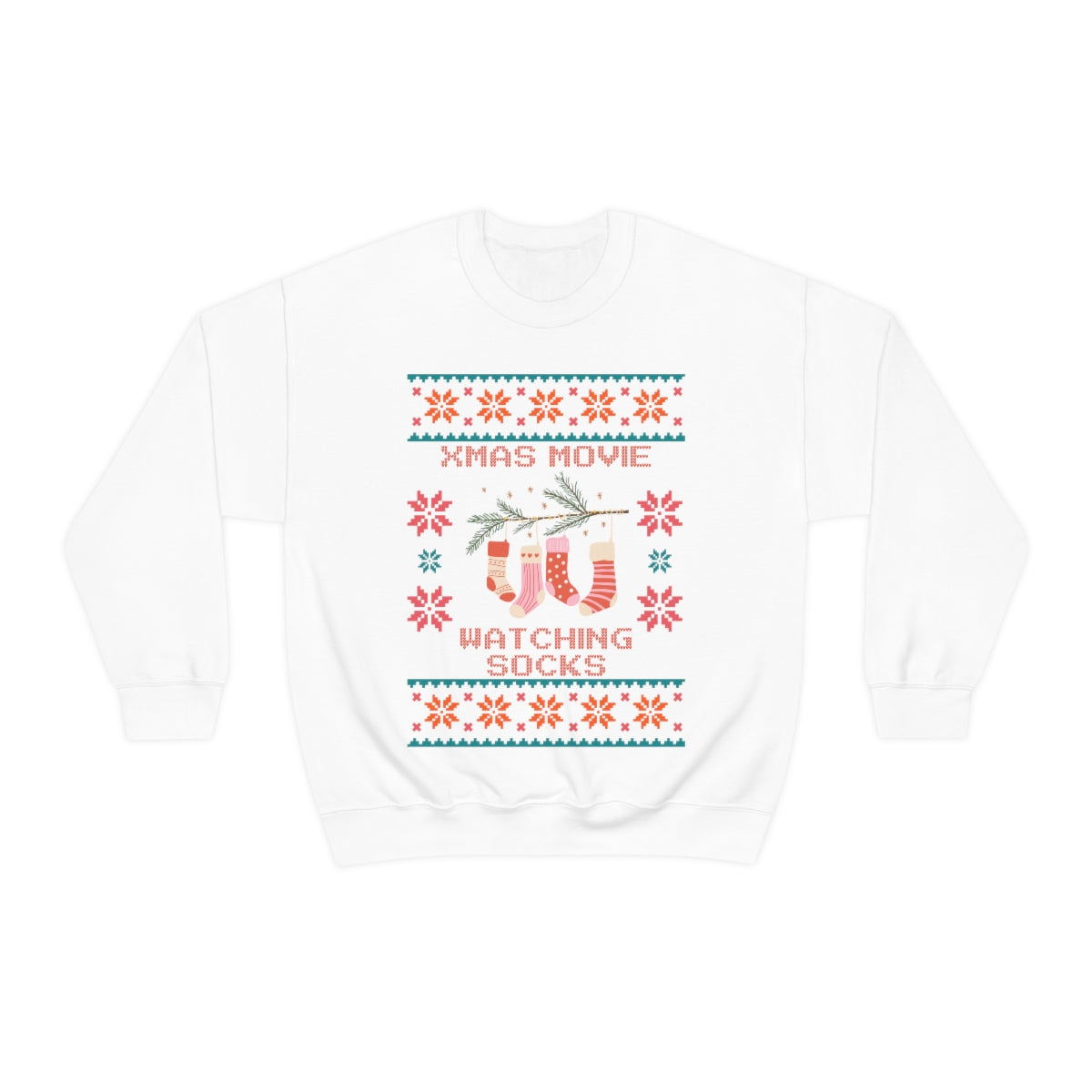 Christmas Movie Watching Socks Ugly Christmas Sweater Sweatshirt