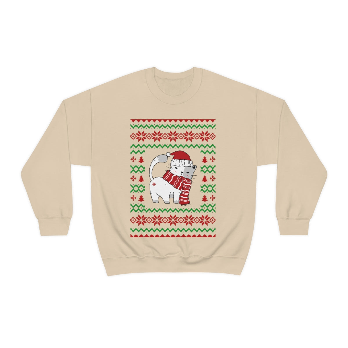 Ugly Christmas Sweater Cat Butt Unisex Sweatshirt