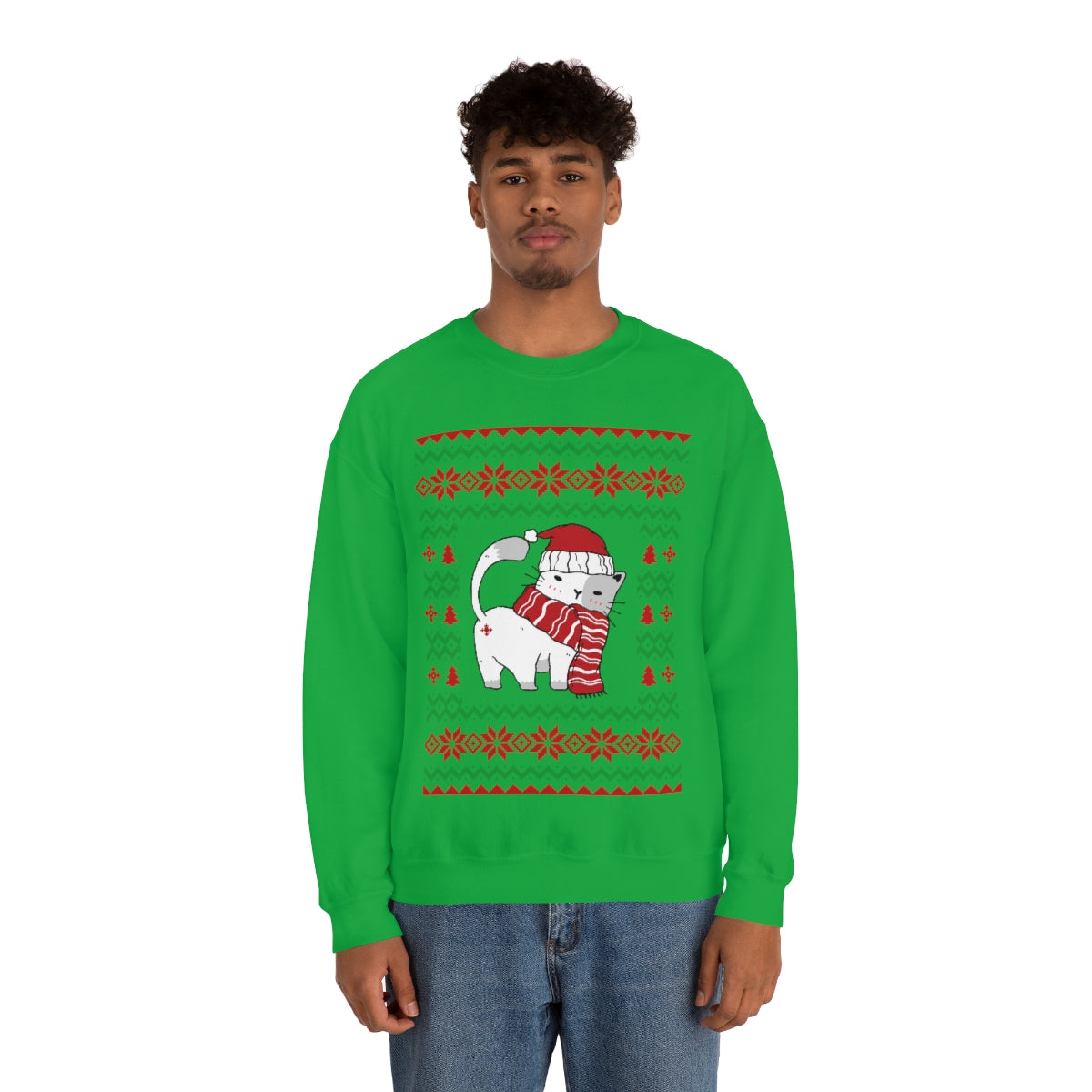 Ugly Christmas Sweater Cat Butt Unisex Sweatshirt
