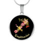 Zodiac Necklace, Sagittarius Sign Floral Bouquet Pendant
