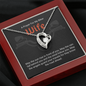 A Biker's Prayer For My Wife, CZ Heart Pendant Necklace JMSO002