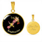 Zodiac Necklace, Sagittarius Sign Floral Bouquet Pendant
