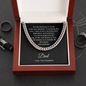 Gift for Dad from Daughter, Cuban Link Chain Necklace