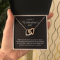 Happy Valentine's Day Gift for Her, Daughter, Girlfriend, Wife, Stepdaughter, Granddaughter, Niece, CZ Interlocking Hearts Necklace