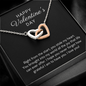 Happy Valentine's Day Gift for Her, Daughter, Girlfriend, Wife, Stepdaughter, Granddaughter, Niece, CZ Interlocking Hearts Necklace