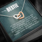 My Bestie True Crime Junkie Gift, Interlocking Hearts Pendant Necklace