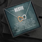 My Bestie True Crime Junkie Gift, Interlocking Hearts Pendant Necklace