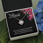 Bride Gift, Love Knot Pendant Necklace