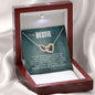 My Bestie True Crime Junkie Gift, Interlocking Hearts Pendant Necklace