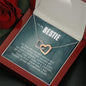 My Bestie True Crime Junkie Gift, Interlocking Hearts Pendant Necklace