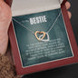 My Bestie True Crime Junkie Gift, Interlocking Hearts Pendant Necklace