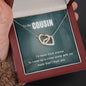True Crime Junkie Gift for Cousin, Interlocking Hearts Necklace