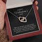 Happy Valentine's Day Gift for Her, Daughter, Girlfriend, Wife, Stepdaughter, Granddaughter, Niece, CZ Interlocking Hearts Necklace