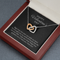 Happy Valentine's Day Gift for Her, Daughter, Girlfriend, Wife, Stepdaughter, Granddaughter, Niece, CZ Interlocking Hearts Necklace