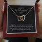 Happy Valentine's Day Gift for Her, Daughter, Girlfriend, Wife, Stepdaughter, Granddaughter, Niece, CZ Interlocking Hearts Necklace