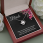 Bride Gift, Love Knot Pendant Necklace