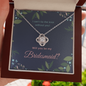 Bridesmaid Proposal Gift, Love Knot Pendant Necklace