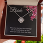 Bride Gift, Love Knot Pendant Necklace