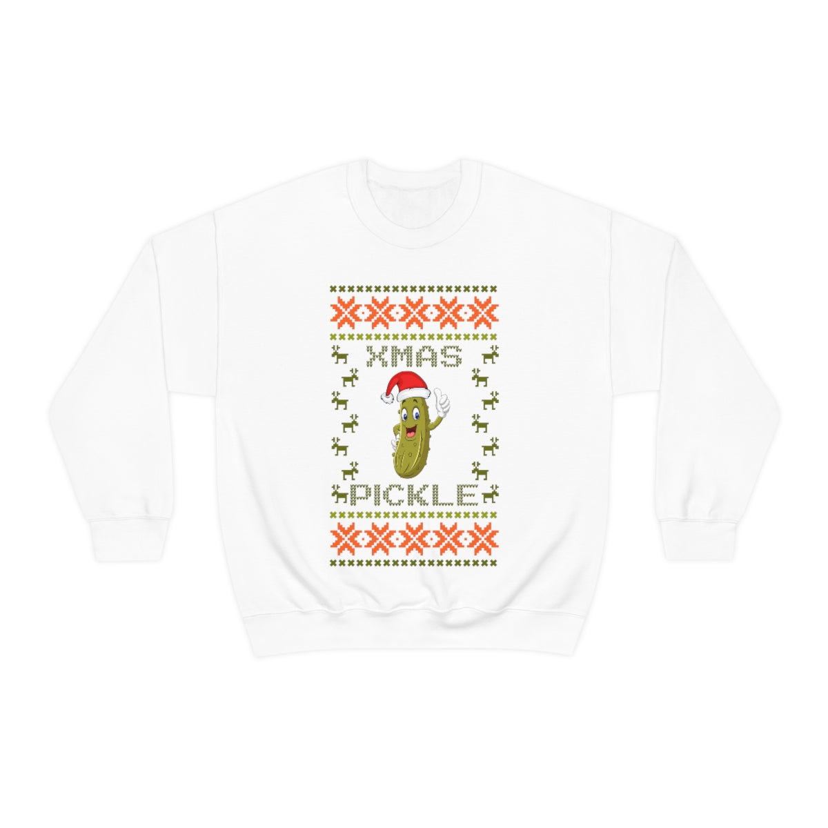 Pickle Ugly Christmas Sweater Crewneck Sweatshirt Unisex