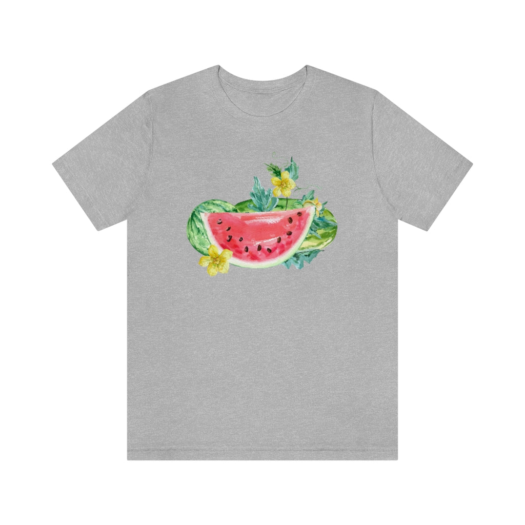 Watermelon Shirt, Watercolor Fruit Cottagecore, Unisex Jersey Short Sleeve Tee