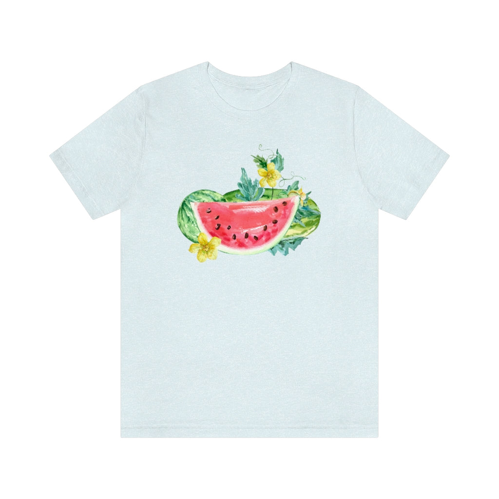 Watermelon Shirt, Watercolor Fruit Cottagecore, Unisex Jersey Short Sleeve Tee