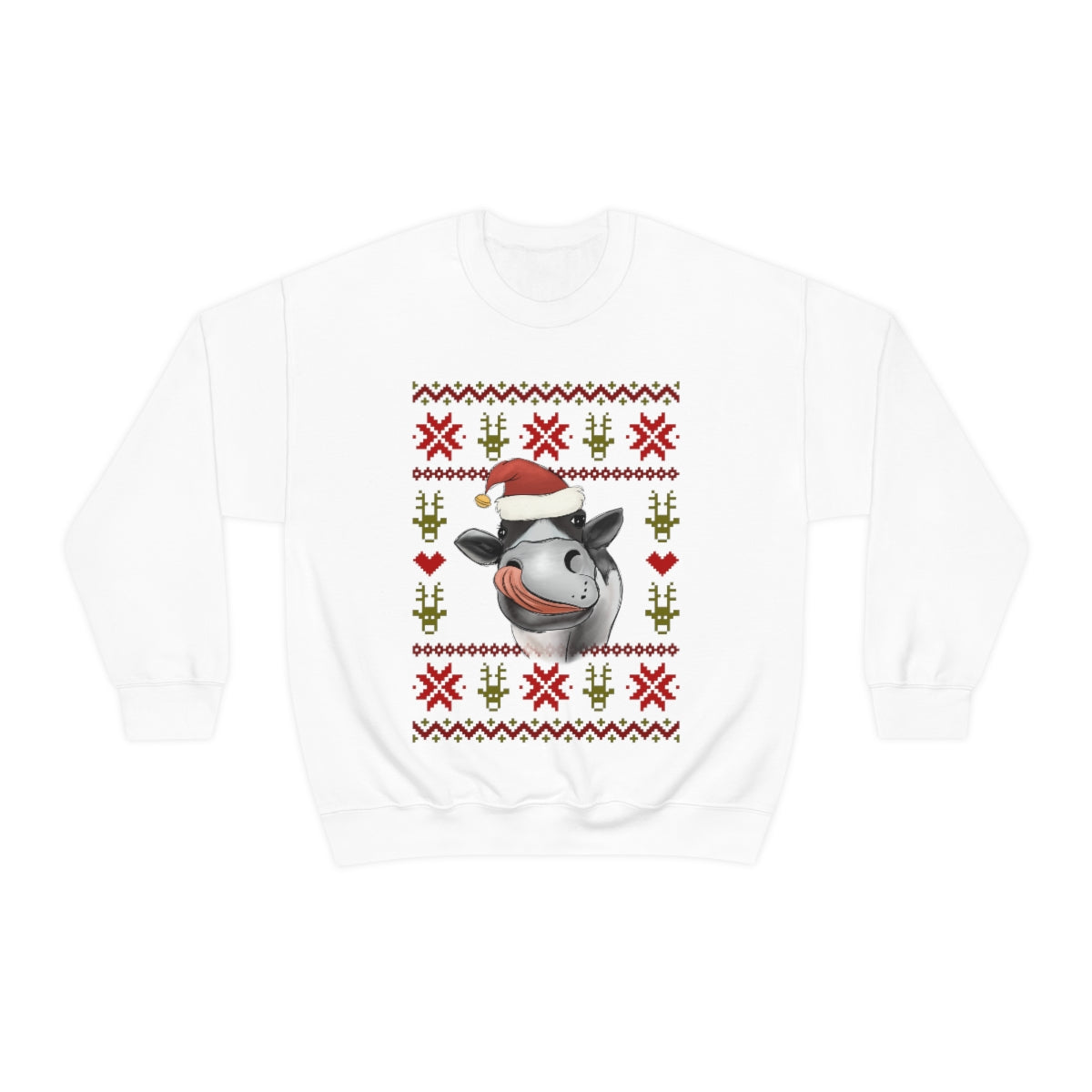 Cow Ugly Christmas Sweater Unisex Crewneck Sweatshirt