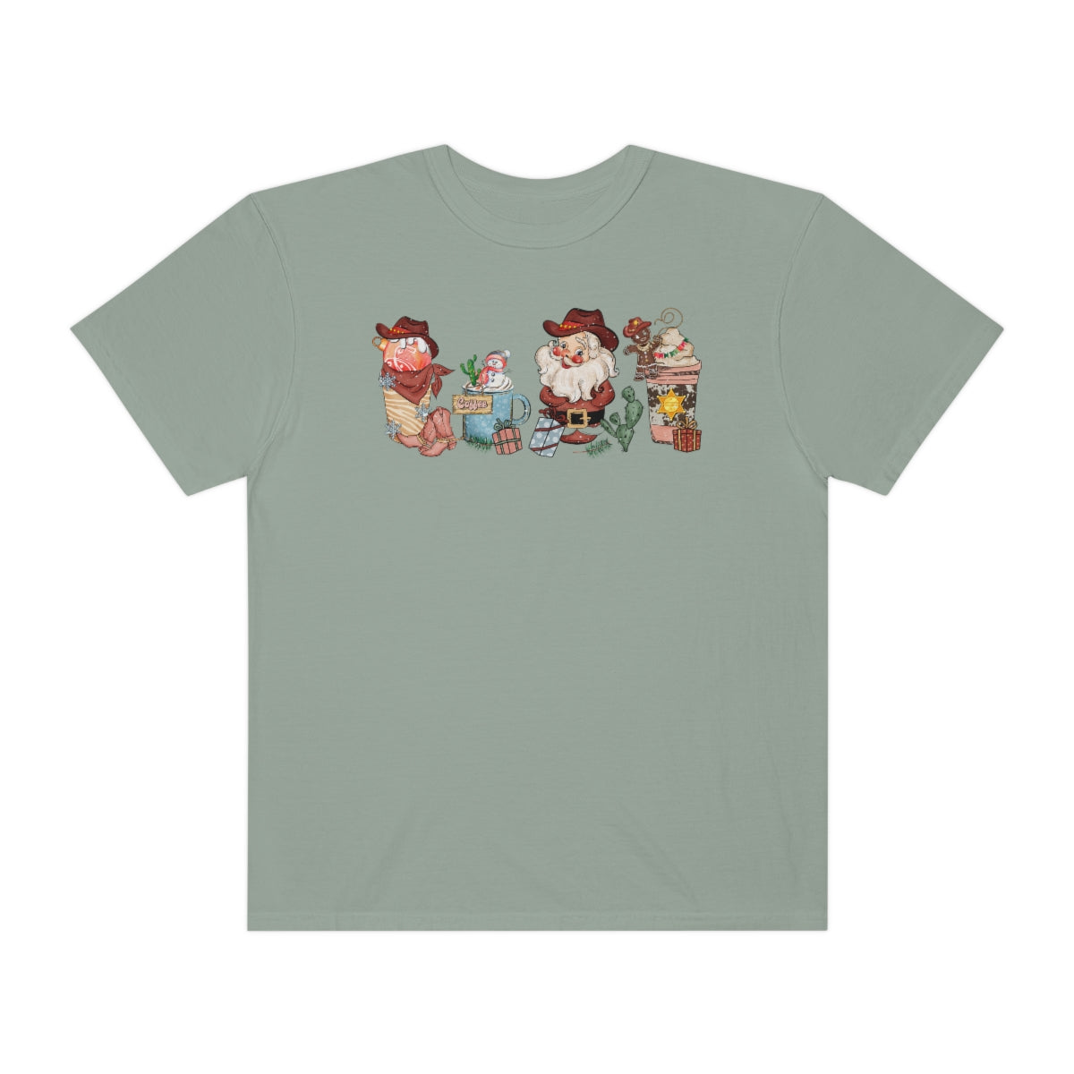 Coffee Christmas Cheer Tshirt Retro Country Christmas Shirt in Comfort Colors Pepper