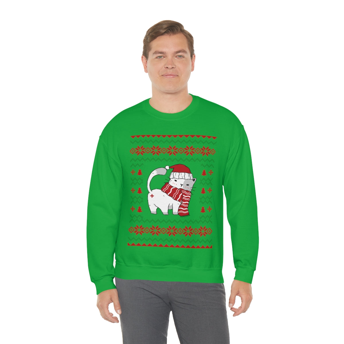 Ugly Christmas Sweater Cat Butt Unisex Sweatshirt