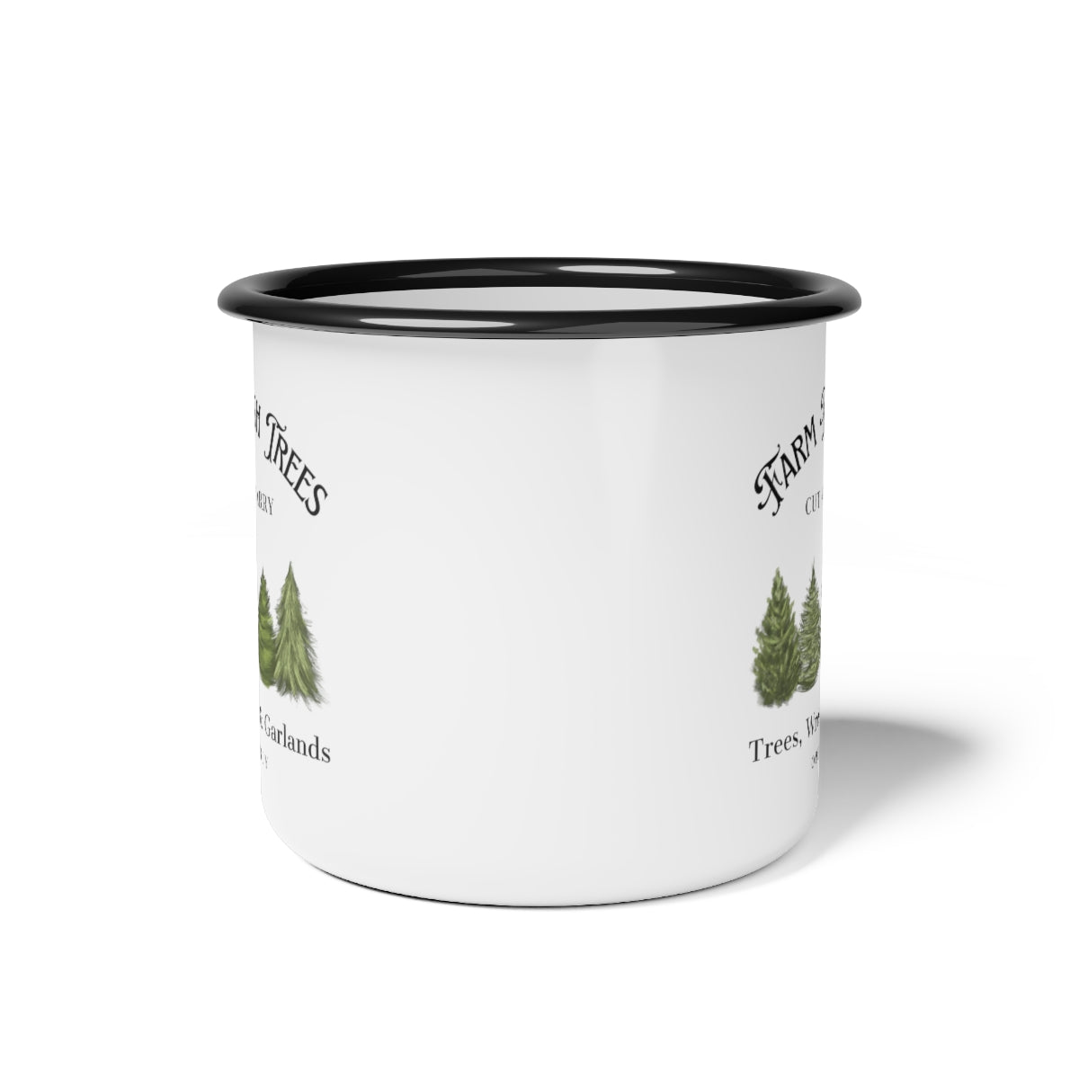 Farm Fresh Trees Sign Enamel Camp Cup Mug